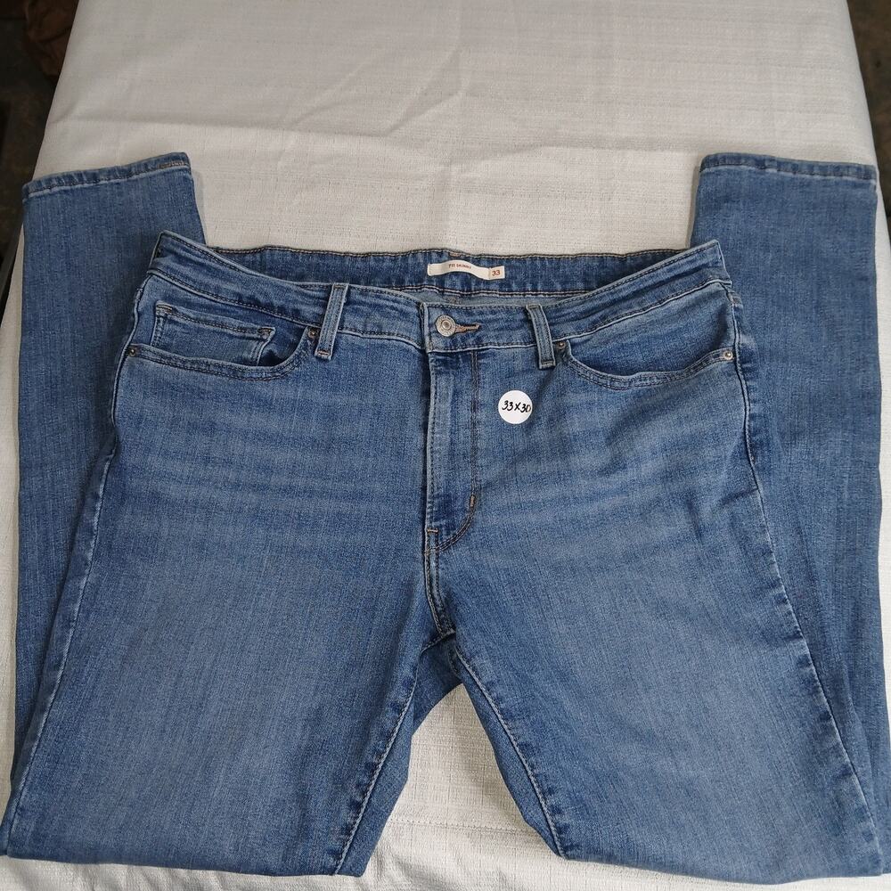 Levi's 711 Jeans Womens SkinnyW 33xL30 Ankle Leg Denim Stretch high waist Lblue